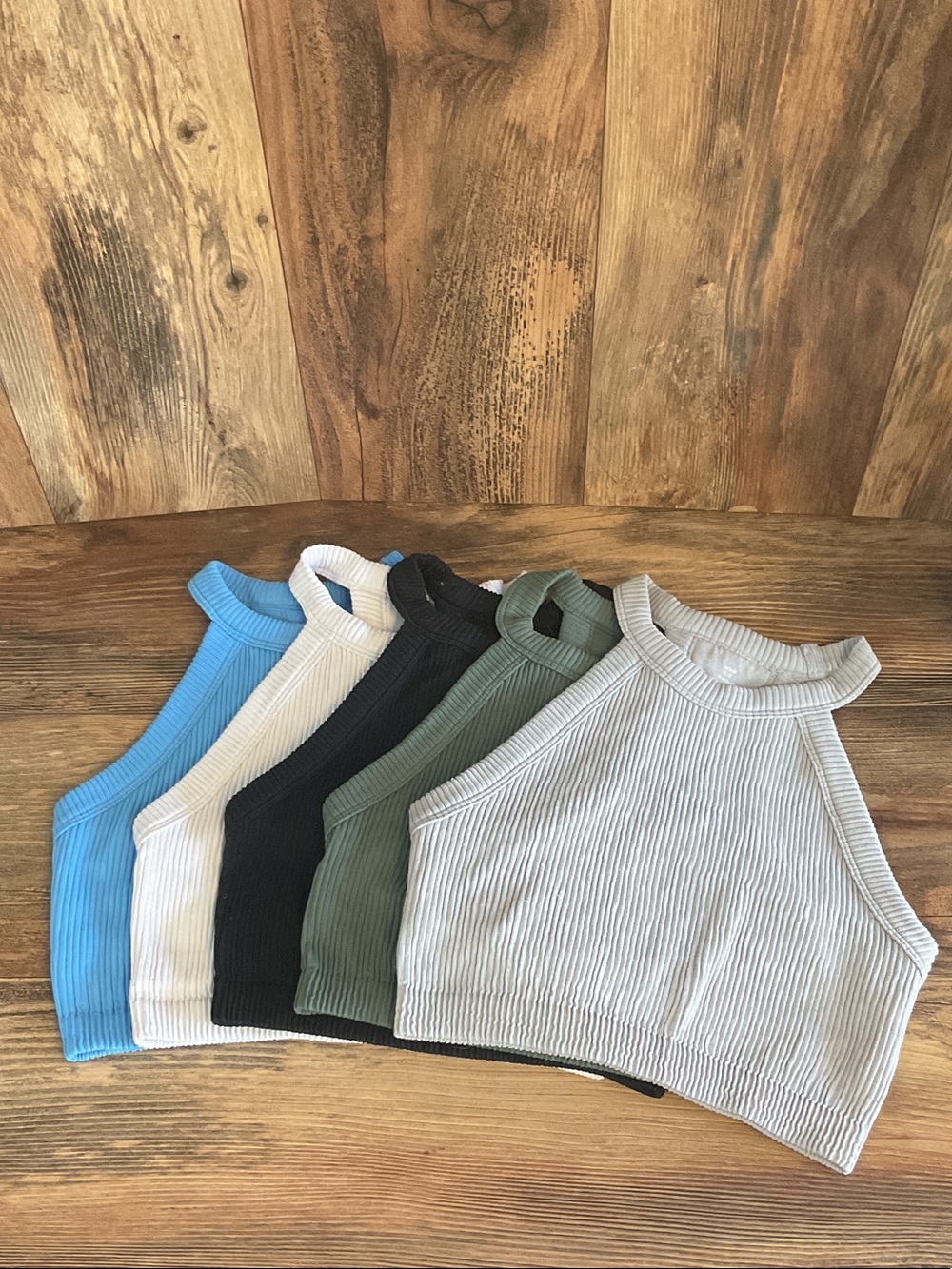 5X aerie Ribbed Halter Crop Tops Bralettes S/P
